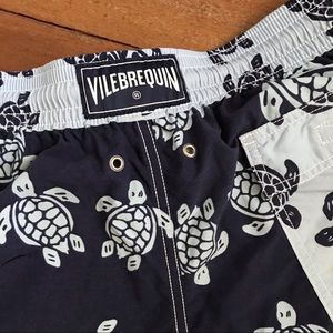 Vilebrequin Turtle Print Swim Trunks Navy